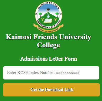 Kafuco Admissions Letter Form online