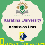 Karu University KUCCPS Admission List 2019
