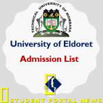Eldoret KUCCPS Admission List 2019