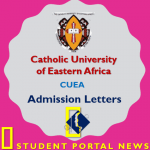 Catholic University of Eastern Africa (CUEA) Admission Letters 2019