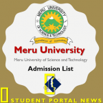 Meru University Admission List 2019/2020