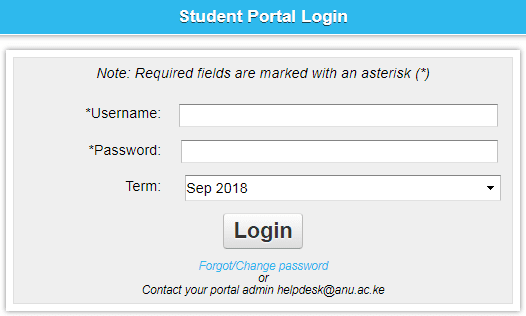 ANU Student Portal Login