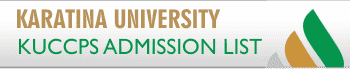 KUCCPS Karatina University Admission List 2021