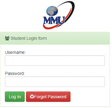 Multimedia University of Kenya Student Portal Login Form