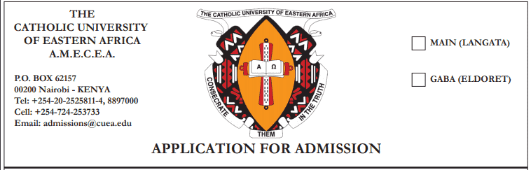 Catholic University of Eastern Africa (CUEA) Intake 2024