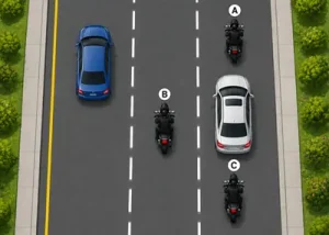 the rider in the most dangerous position